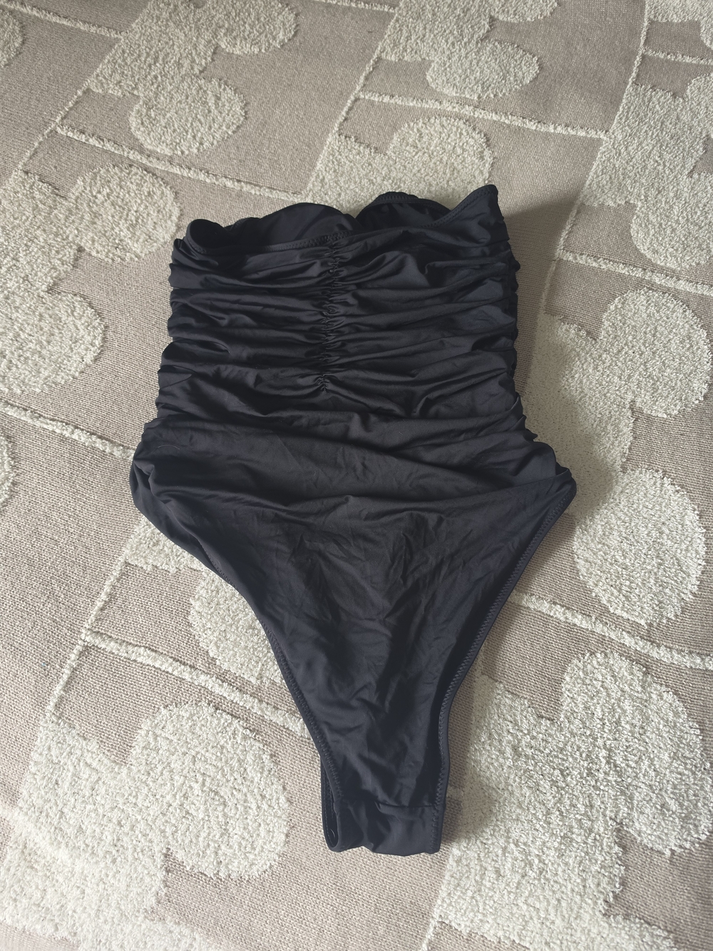 Ruched Black One-Piece Swimsuit